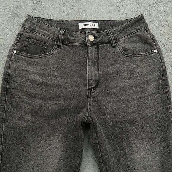 VIPONES Jeans Women's Size 8 Gray Mid-Rise Flare Denim Pants 31" Inseam Stretch - Picture 12 of 16